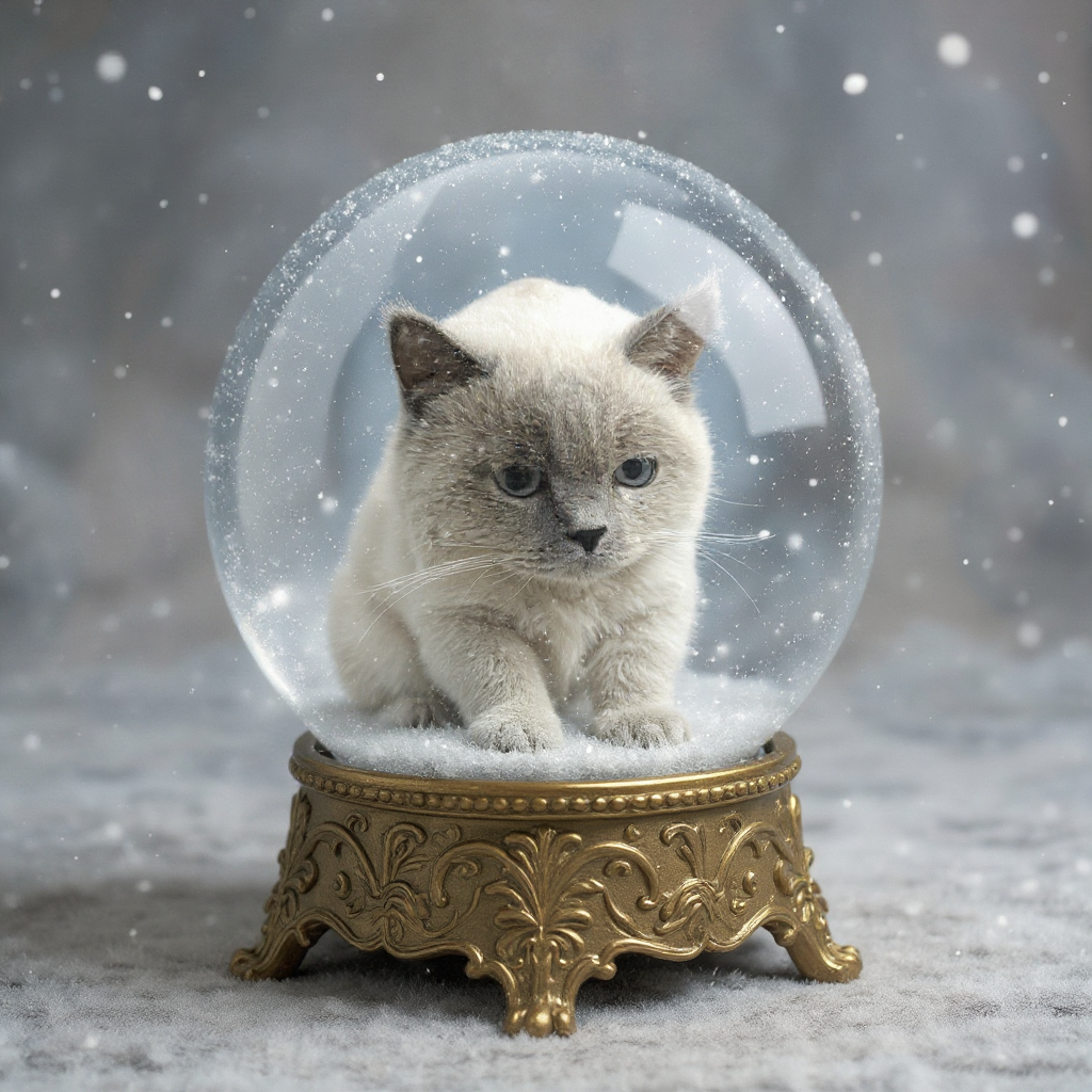 Pet in Snow Globe